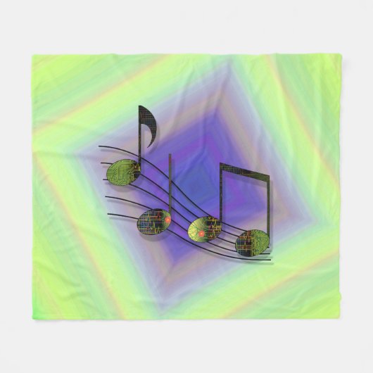 Dubstep Notes Fleece Blanket (Vorderseite (Horizontal))