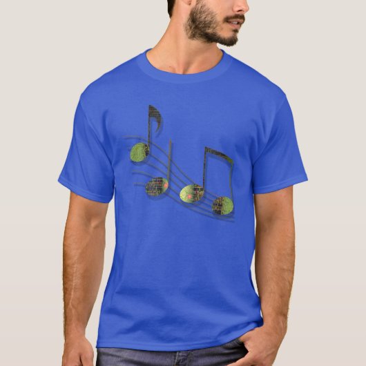 Dubstep Notes Men Dark Shirt (Vorderseite)