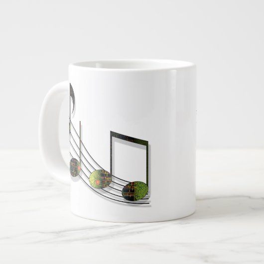 Dubstep Notes Spezial-Tasse Jumbo-Tasse (Vorderseite Links)