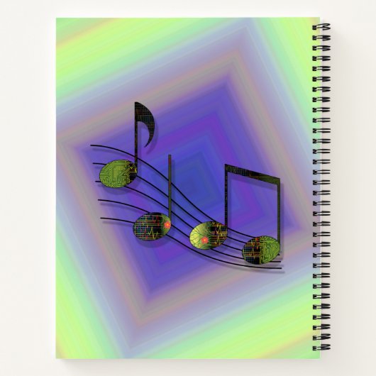 Dubstep Notes Spiral Notebook Notizblock (Rückseite)
