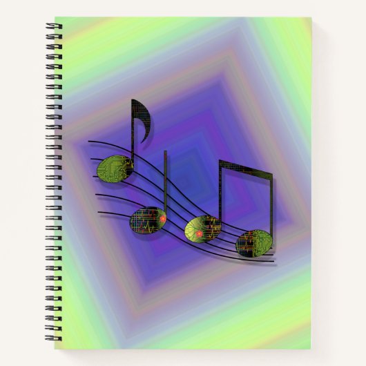 Dubstep Notes Spiral Notebook Notizblock (Vorderseite)