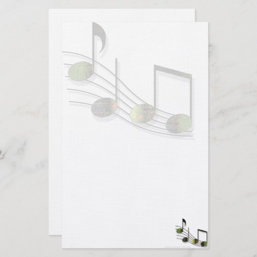Dubstep Notes Stationery Briefpapier (Vorne/Hinten)
