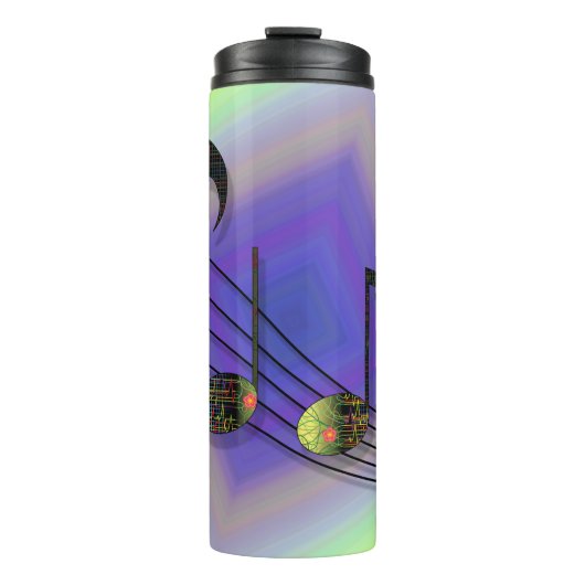 Dubstep Notes Thermal Tumbler Thermosbecher (Vorderseite)