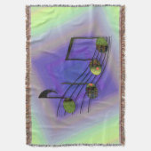 Dubstep Notes Throw Blanket Decke (Vorderseite Vertikal)