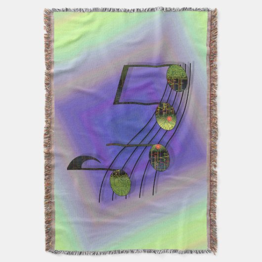 Dubstep Notes Throw Blanket Decke (Vorderseite Vertikal)