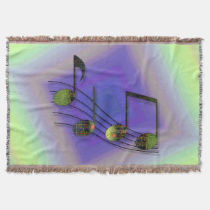 Dubstep Notes Throw Blanket Decke