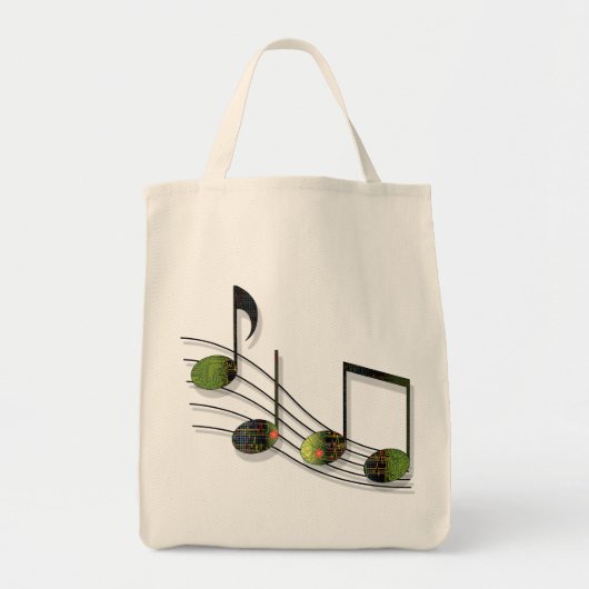 Dubstep Notes Tote Bag Tragetasche (Vorne)