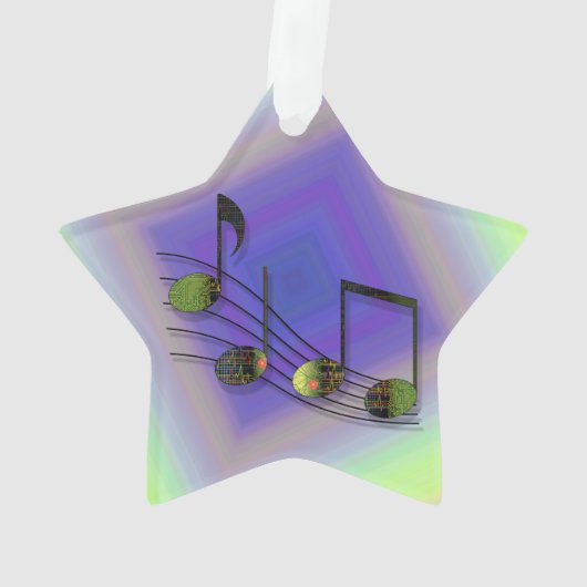 Dubstep-Notizen Akrylverzierung Ornament (Rückseite)