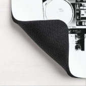 Dubstep schwarzes Boombox Mousepad (Ecke)