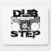 Dubstep schwarzes Boombox Mousepad (Vorne)