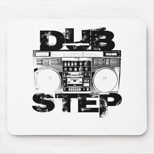 Dubstep schwarzes Boombox Mousepad (Vorne)
