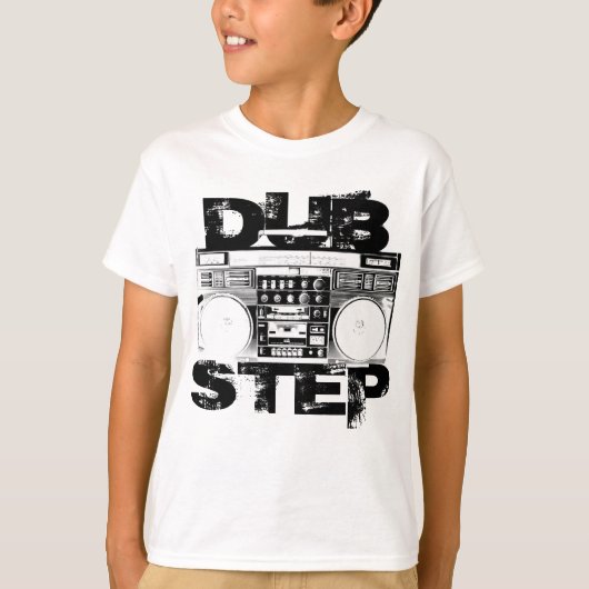 Dubstep schwarzes Boombox T-Shirt (Vorderseite)