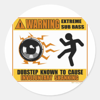 DUBSTEP-Warnung Extreme Bass Runder Aufkleber