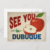 Dubuque Iowa Apple - Vintage Travel Postkarte (Vorne/Hinten)