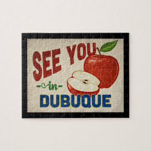 Dubuque Iowa Apple - Vintage Travel Puzzle