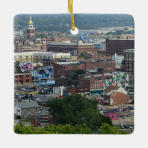 Dubuque, Iowa City View Weihnachten Keramikornament