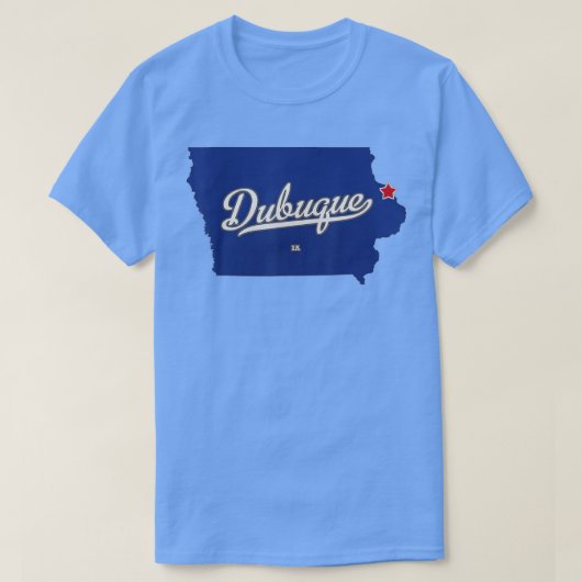 Dubuque Iowa IA Karte T-Shirt (Design vorne)