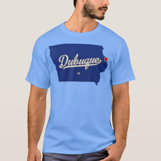 Dubuque Iowa IA Karte T-Shirt