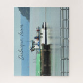 Dubuque, Iowa Pusher Boat am Mississippi River Puzzle (Vertikal)