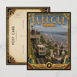 Dubuque Iowa Vintage Art Deco Golden Age Postkarte