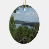 Dubuque Iowa vom Fluss Mississipi Keramik Ornament (Rechts)