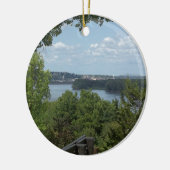 Dubuque Iowa vom Fluss Mississipi Keramik Ornament (Links)