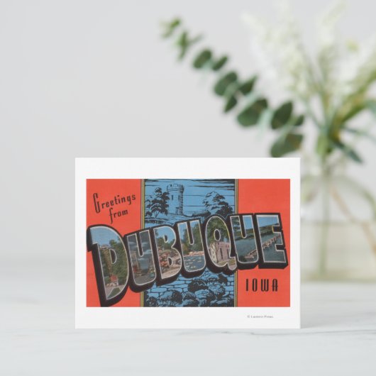 Dubuque, IowaGroße BuchstabenszenenDubuque, IA Postkarte (Stehend Vorderseite)