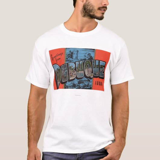 Dubuque, IowaLarge Buchstabe ScenesDubuque, IA T-Shirt (Vorderseite)