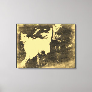 Duc Ba Church - Vintage, ummantelte Canvas Leinwanddruck
