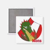 Ducasse Mons - Doudou - Souvenir aus Belgien Magnet (Vorderseite/Rückseite)