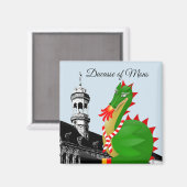 Ducasse Mons - Doudou - Souvenir aus Belgien Magnet (Vorderseite/Rückseite)