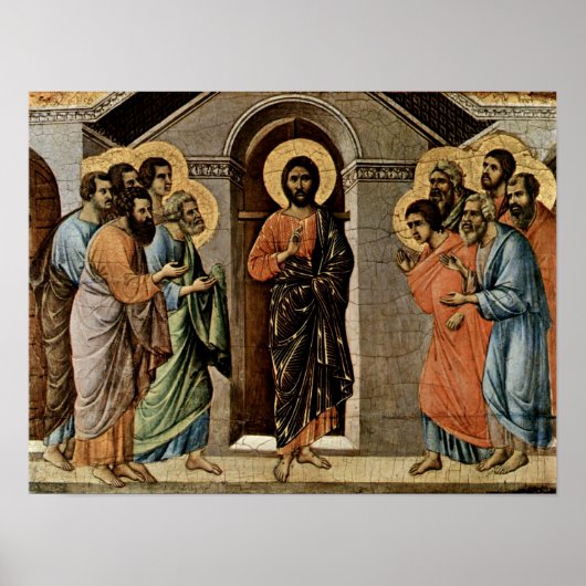Duccio di Buoninsegna - Christus scheint Apostel z Poster (Vorne)