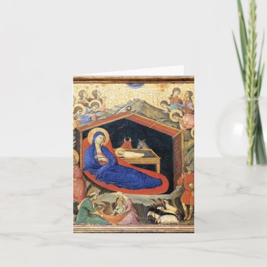 Duccio Nativity, English text card Feiertagskarte (Vorderseite)
