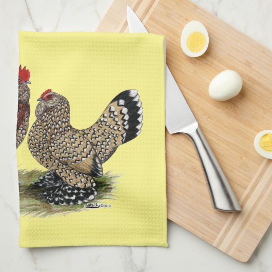 D'Uccle Bantams: Mille Fleur Handtuch (Viertel Falte)