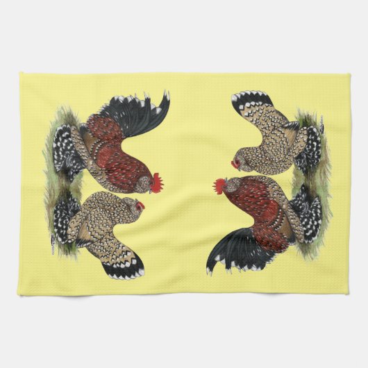 D'Uccle Bantams: Mille Fleur Handtuch (Horizontal)