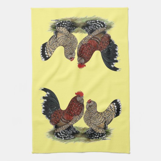 D'Uccle Bantams: Mille Fleur Handtuch (Vertikal)