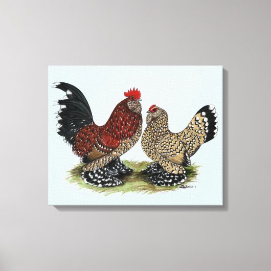 D'Uccle Bantams: Mille Fleur Leinwanddruck (Vorderseite)