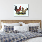 D'Uccle Bantams: Mille Fleur Leinwanddruck (Insitu (Schlafzimmer))