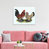 D'Uccle Bantams: Mille Fleur Leinwanddruck (Insitu (Wohnzimmer))