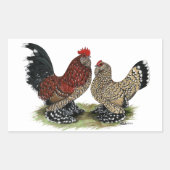 D'Uccle Bantams: Mille Fleur Rechteckiger Aufkleber (Vorderseite)