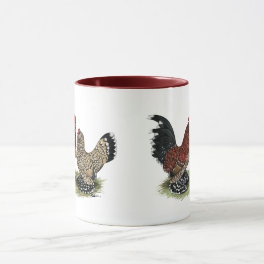 D'Uccle Zwerghühner: Mille Fleur Tasse (Zentrum)