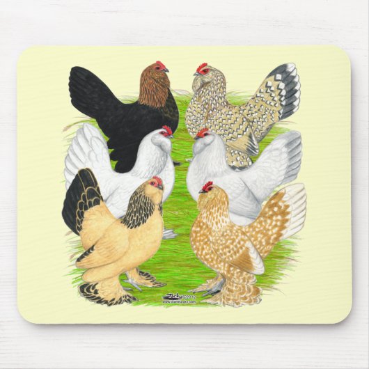 D'Uccles 6 Hens Mousepad (Vorne)
