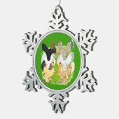 D'Uccles 6 Hens Schneeflocken Zinn-Ornament (Rechts)