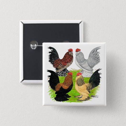 D'Uccles Four Roosters Button (Vorne & Hinten)