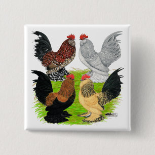 D'Uccles Four Roosters Button
