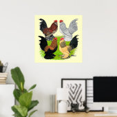 D'Uccles Four Roosters Poster (Heimbüro)