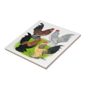 D'Uccles vier Hähne Fliese (Seite)