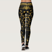 Duchess Gold Leaf Chain Lion Emblem Black Riding Leggings (Rückseite)