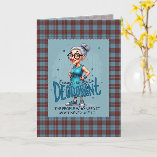 Duchess of Kent Scottish Tartan Humorous Birthday Karte (Gelbe Blume)