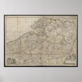Duchy of Brabant with Adjacent Provinces Map, 1712 Poster (Vorne)
